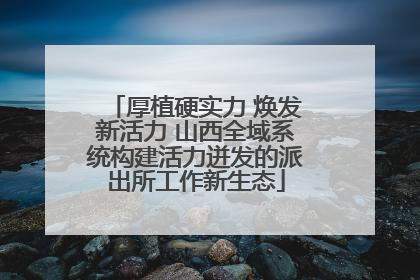 厚植硬实力 焕发新活力 山西全域系统构建活力迸发的派出所工作新生态